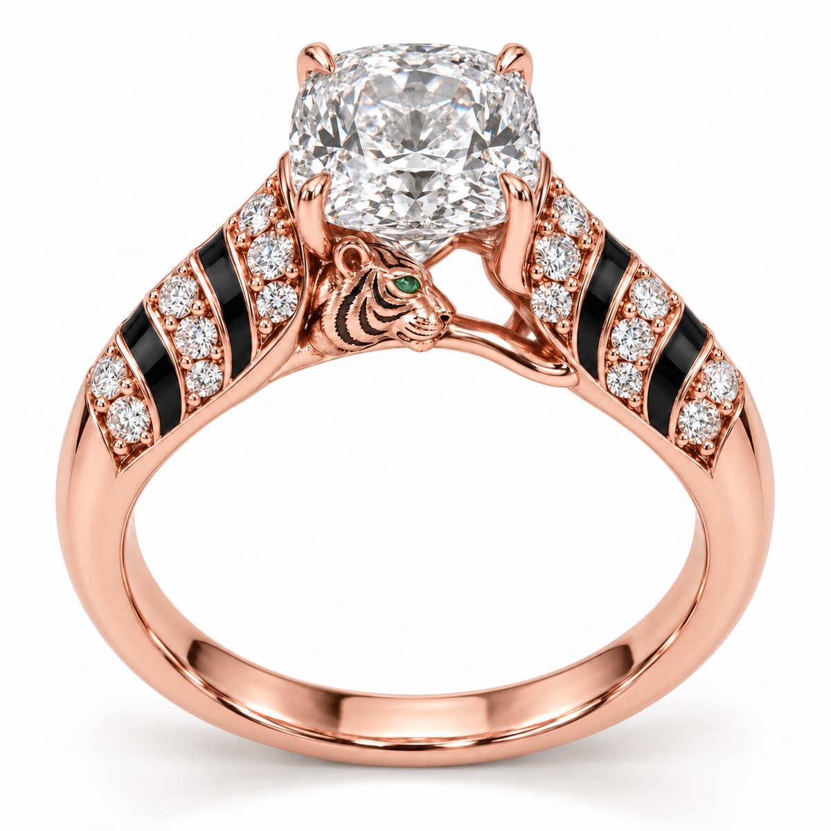 Sable Tiger Setting — front — [metal:rose-gold]