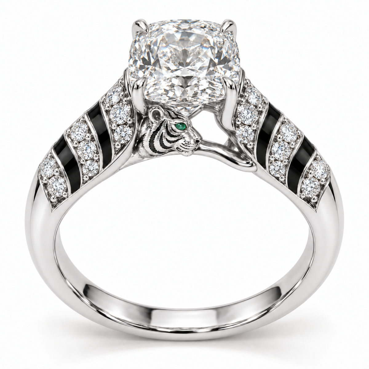 Sable Tiger Setting — front — [metal:white-gold]