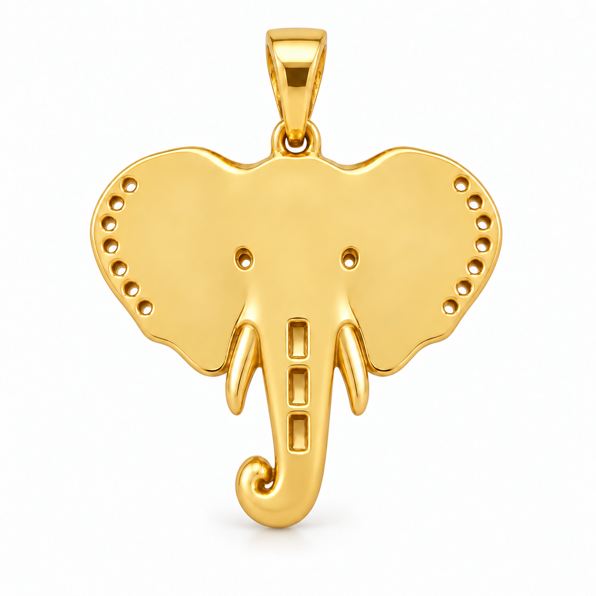 Savanne Elephant Pendant — plain reverse — [metal:all] — Model styling:19-inch (48.3 cm) chain; pendant sold separately