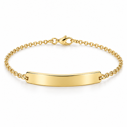 [metal:yellow-gold] Selene ID Bracelet — front — Selene ID Bracelet front design illustration [catalog-v4]
