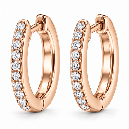 [metal:rose-gold] Seraphine Huggie Earrings — front — illustrative design render [catalog-v2]