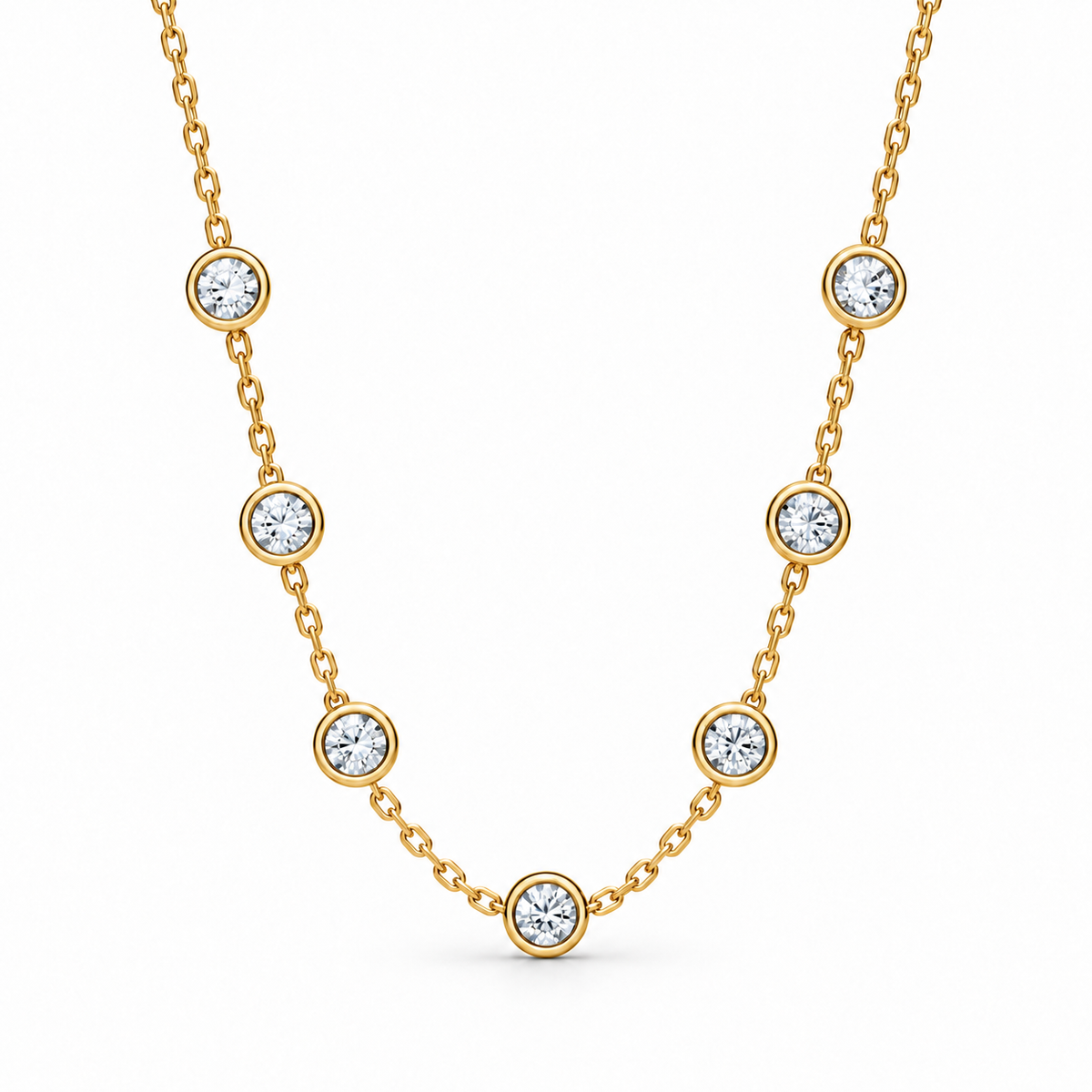 [metal:yellow-gold] Serenade Station Necklace — front — Yellow gold colour preview [catalog-v4]