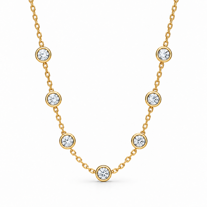 [metal:yellow-gold] Serenade Station Necklace — front — Yellow gold colour preview [catalog-v4]