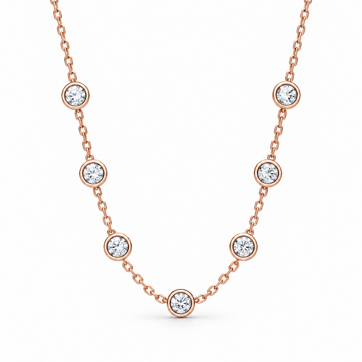 [metal:rose-gold] Serenade Station Necklace — front — Rose gold colour preview [catalog-v4]