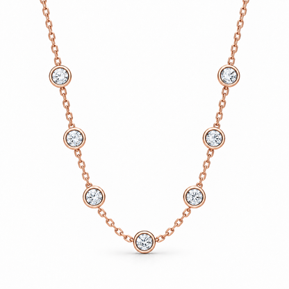[metal:rose-gold] Serenade Station Necklace — front — Rose gold colour preview [catalog-v4]