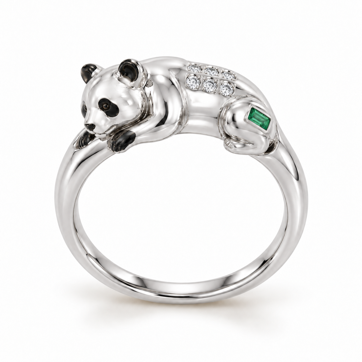 Shilin Panda Ring - hero - [metal:platinum]