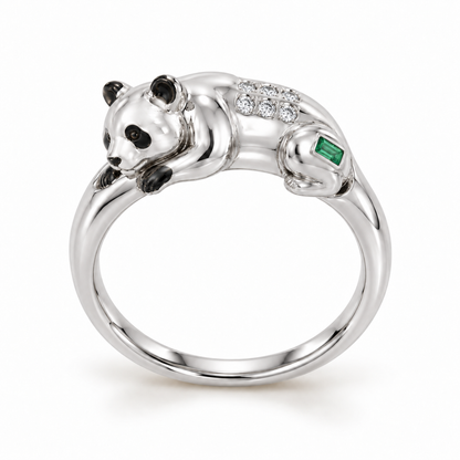 Shilin Panda Ring — hero — [metal:white-gold]