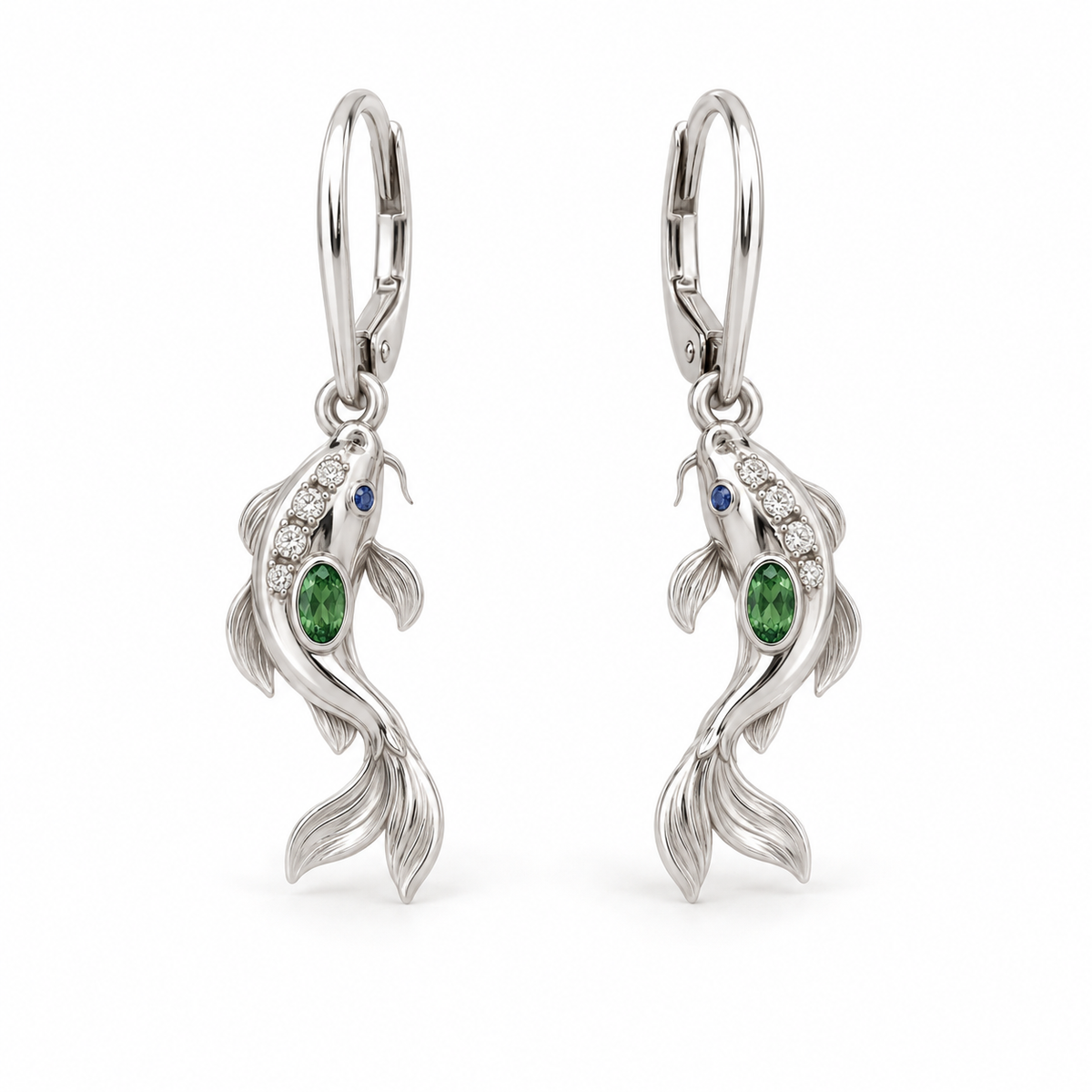 Sillage Koi Leverbacks — hero — [metal:white-gold]