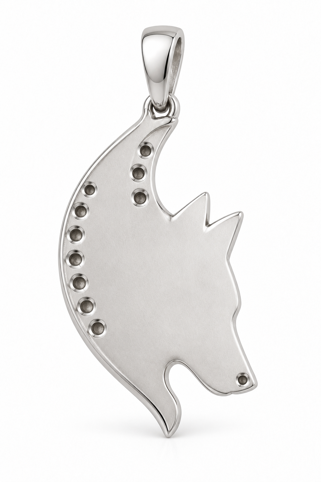 Silvain Wolf Pendant — plain reverse — [metal:all] — Model styling:19-inch (48.3 cm) chain; pendant sold separately