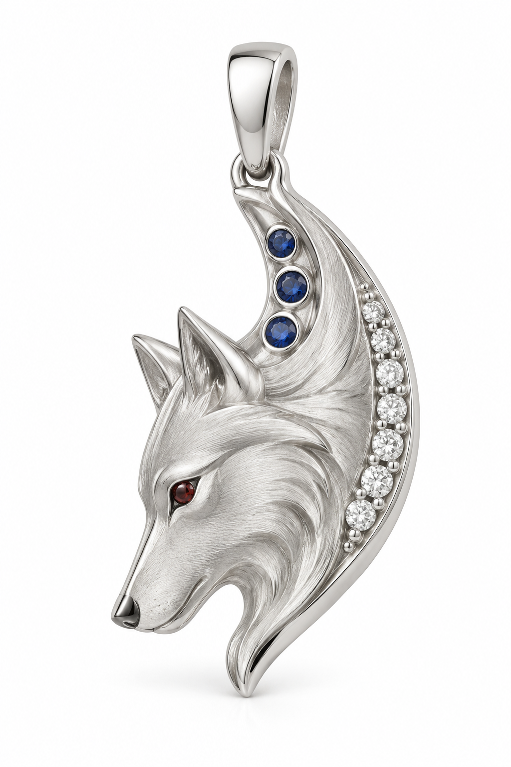 Silvain Wolf Pendant - hero - [metal:platinum] - Model styling: 19-inch (48.3 cm) chain; pendant sold separately