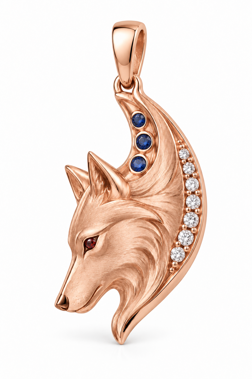 Silvain Wolf Pendant — hero — [metal:rose-gold] — Model styling:19-inch (48.3 cm) chain; pendant sold separately