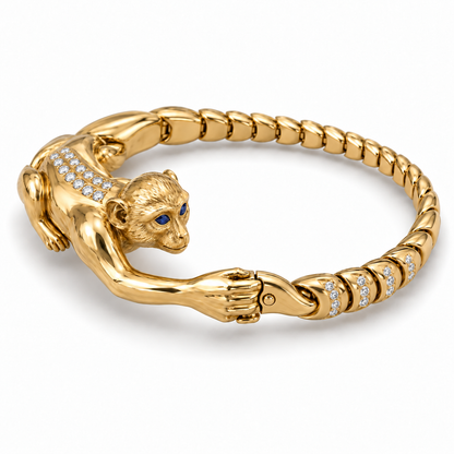 Singe Monkey Bracelet — hero — [metal:yellow-gold]