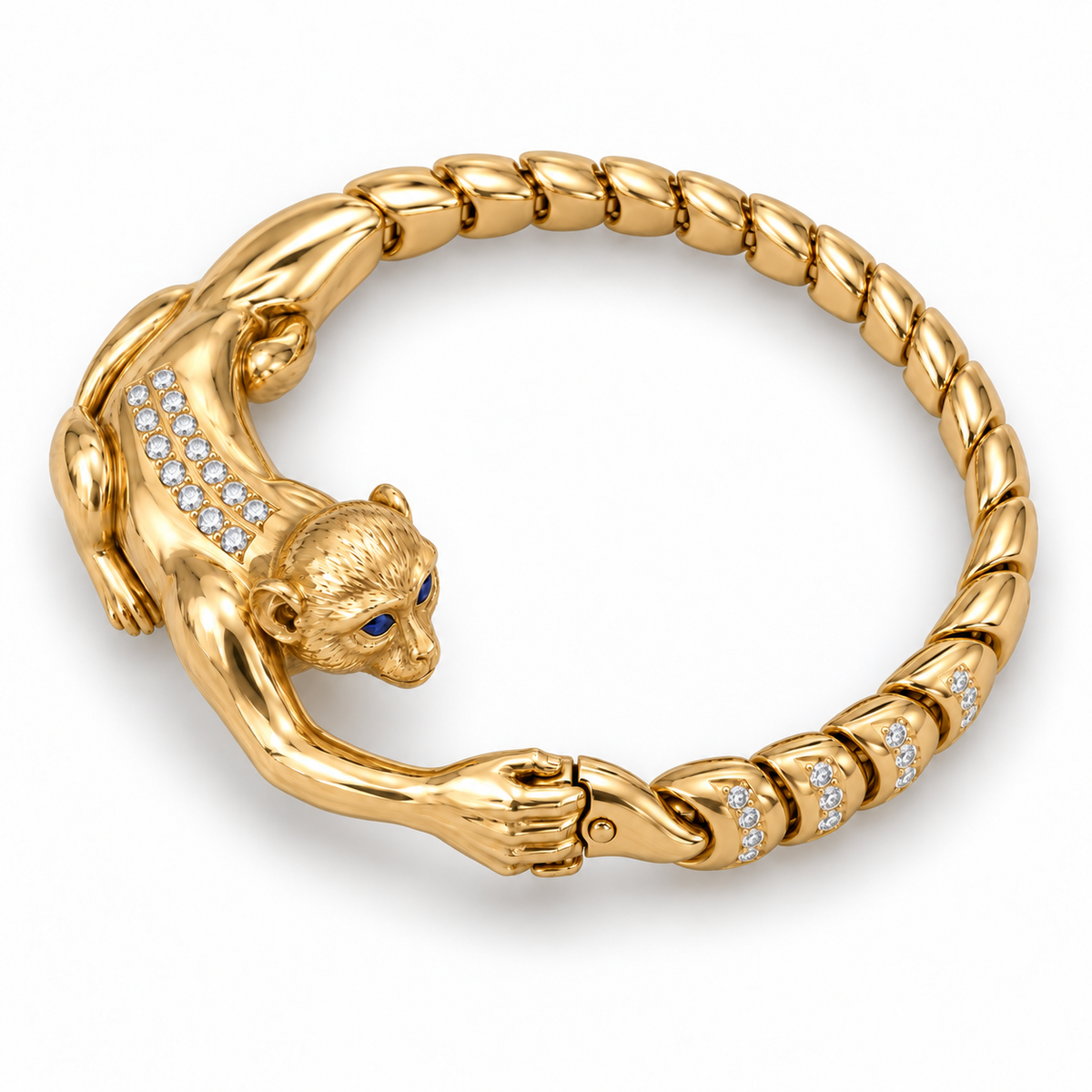 Singe Monkey Bracelet — top view — [metal:all]