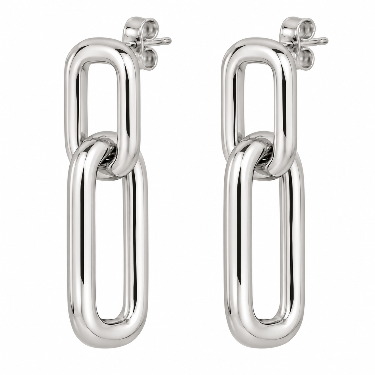 [metal:white-gold] Solea Rectangular Link Drops — front — Solea Rectangular Link Drops front design illustration [catalog-v4]