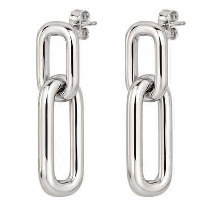 [metal:white-gold] Solea Rectangular Link Drops — front — Solea Rectangular Link Drops front design illustration [catalog-v4]