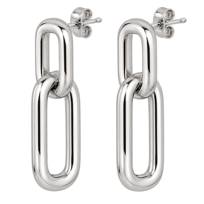 [metal:white-gold] Solea Rectangular Link Drops — three-quarter — Solea Rectangular Link Drops three-quarter design illustration [catalog-v4]