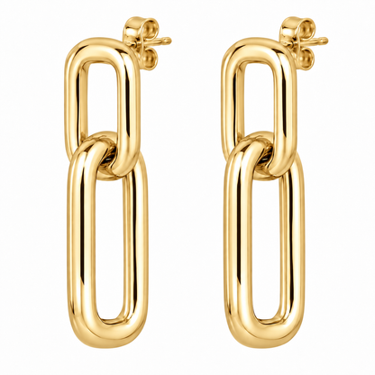 [metal:yellow-gold] Solea Rectangular Link Drops — front — Solea Rectangular Link Drops front design illustration [catalog-v4]