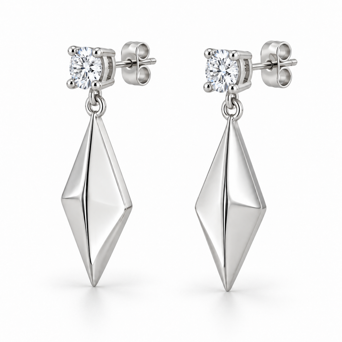 [metal:white-gold] Solivelle Kite Drop Earrings — three-quarter — Same design shown three quarter [catalog-v4]
