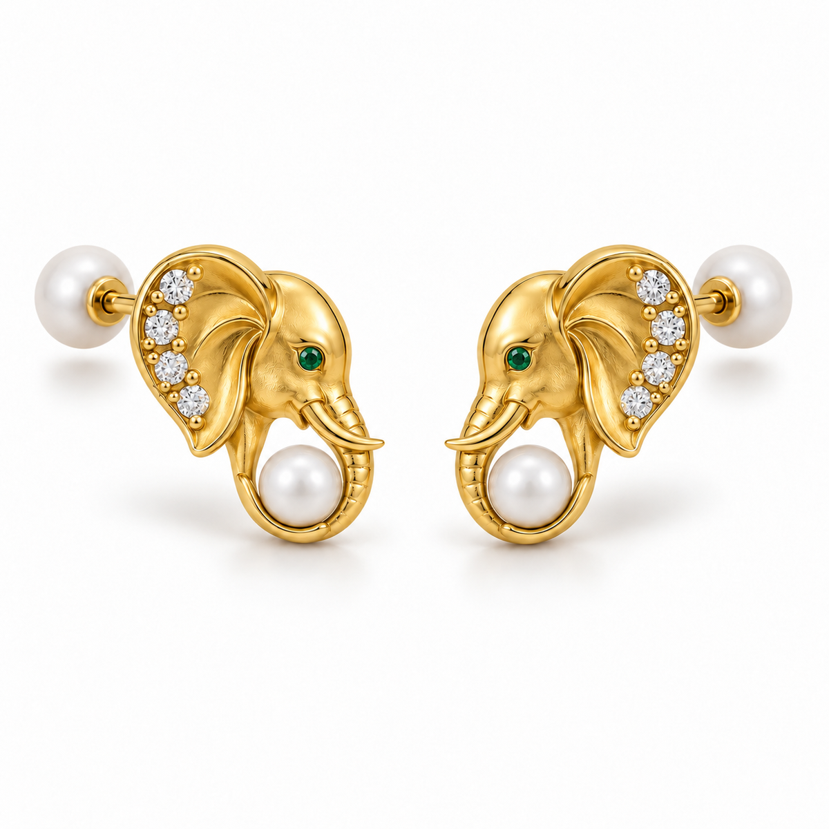 Soma Elephant Pearl Studs — hero — [metal:yellow-gold]