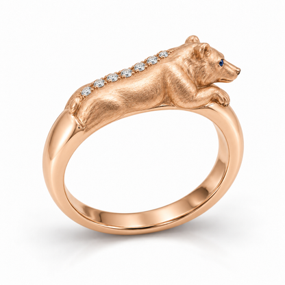 Somme Bear Ring — alternate view with construction — [metal:all]