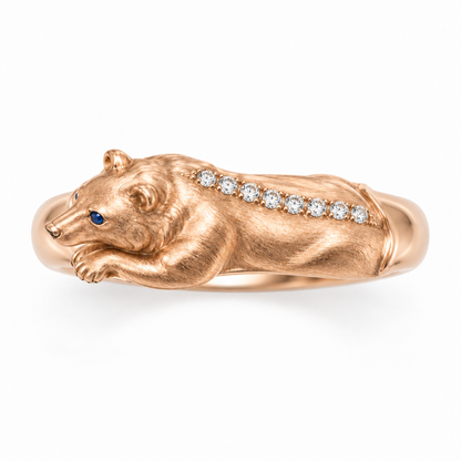 Somme Bear Ring — top view — [metal:all]