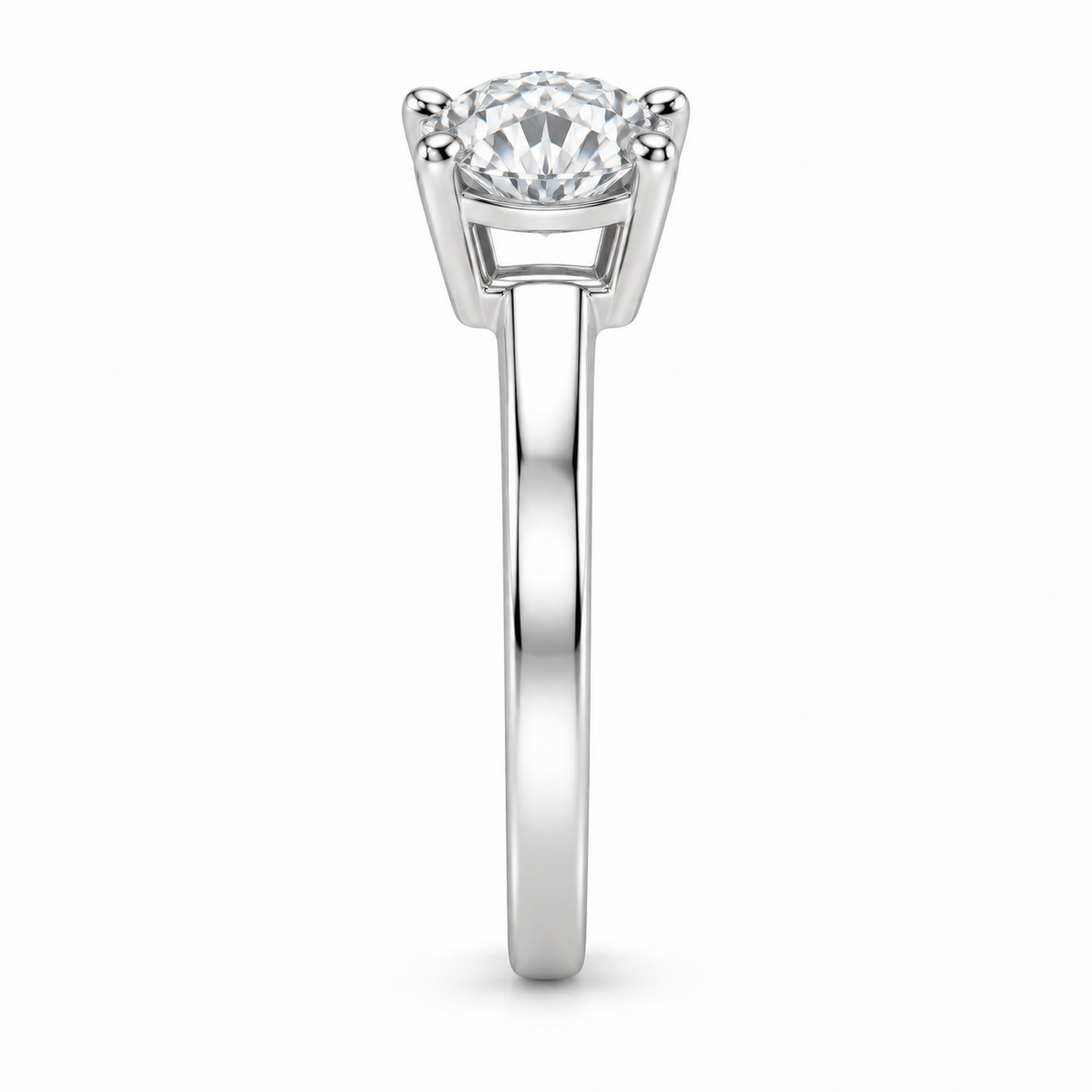 [metal:white-gold] Sorelle Bridge Solitaire Setting — side-profile — Original setting design illustration [catalog-v4]