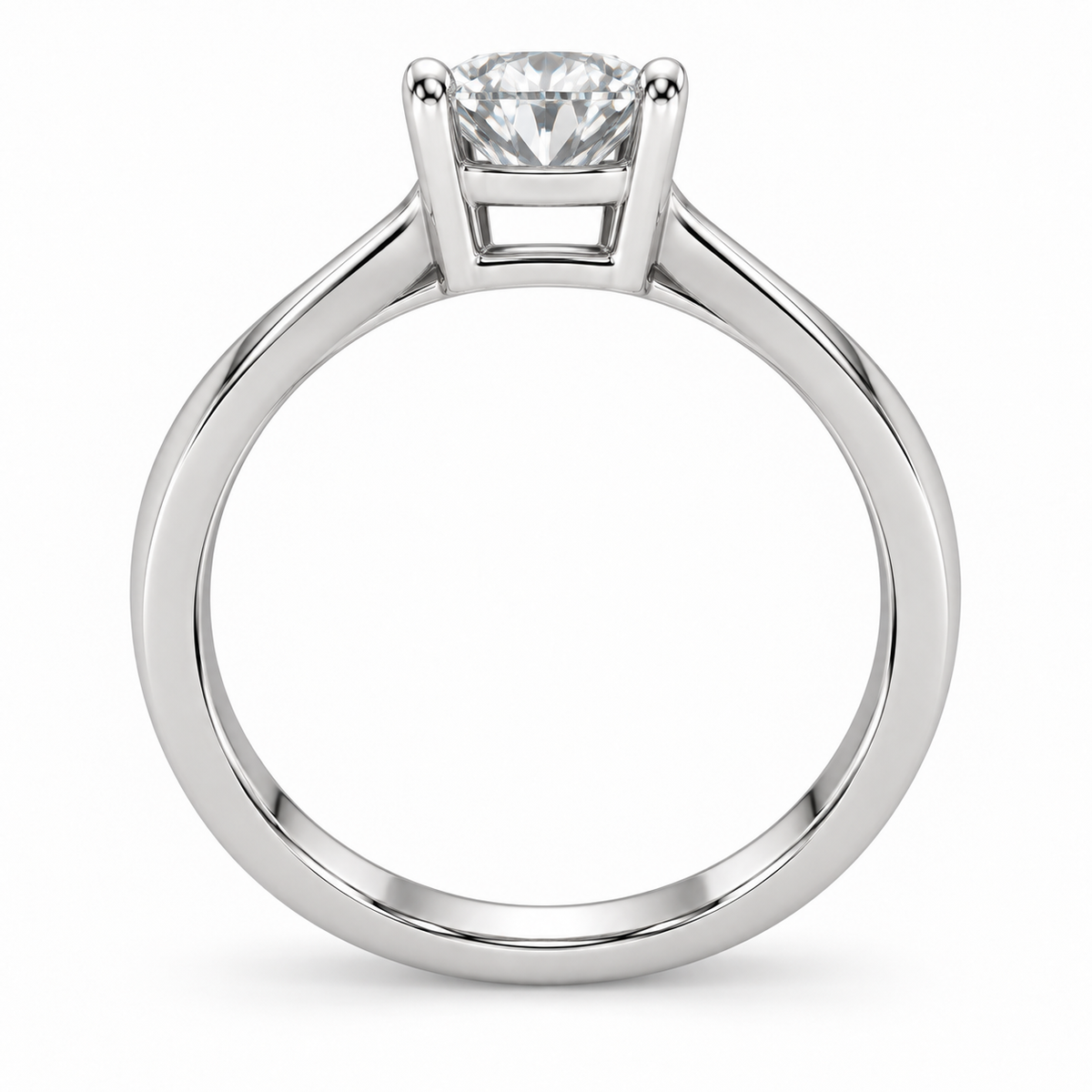 [metal:white-gold] Sorelle Bridge Solitaire Setting — top — Original setting design illustration [catalog-v4]