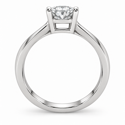 [metal:white-gold] Sorelle Bridge Solitaire Setting — top — Original setting design illustration [catalog-v4]