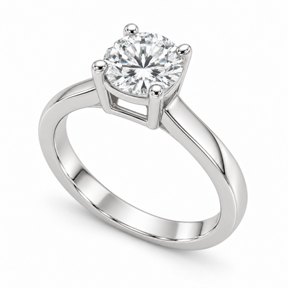 [metal:white-gold] Sorelle Bridge Solitaire Setting — three-quarter — Original setting design illustration [catalog-v4]
