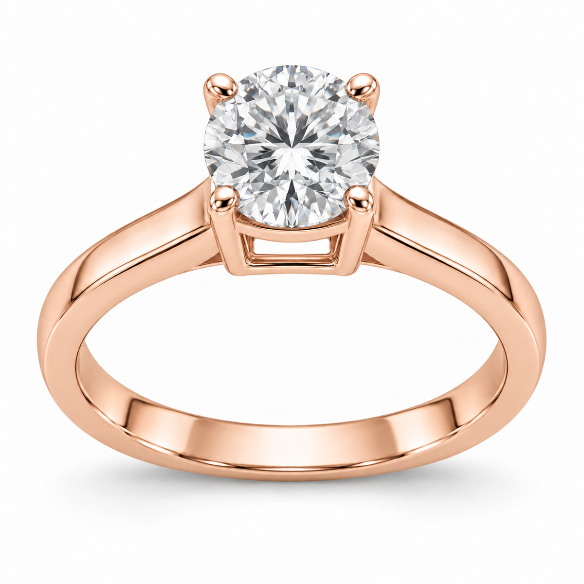 [metal:rose-gold] Sorelle Bridge Solitaire Setting — front — Original setting design illustration [catalog-v4]