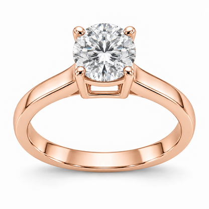 [metal:rose-gold] Sorelle Bridge Solitaire Setting — front — Original setting design illustration [catalog-v4]