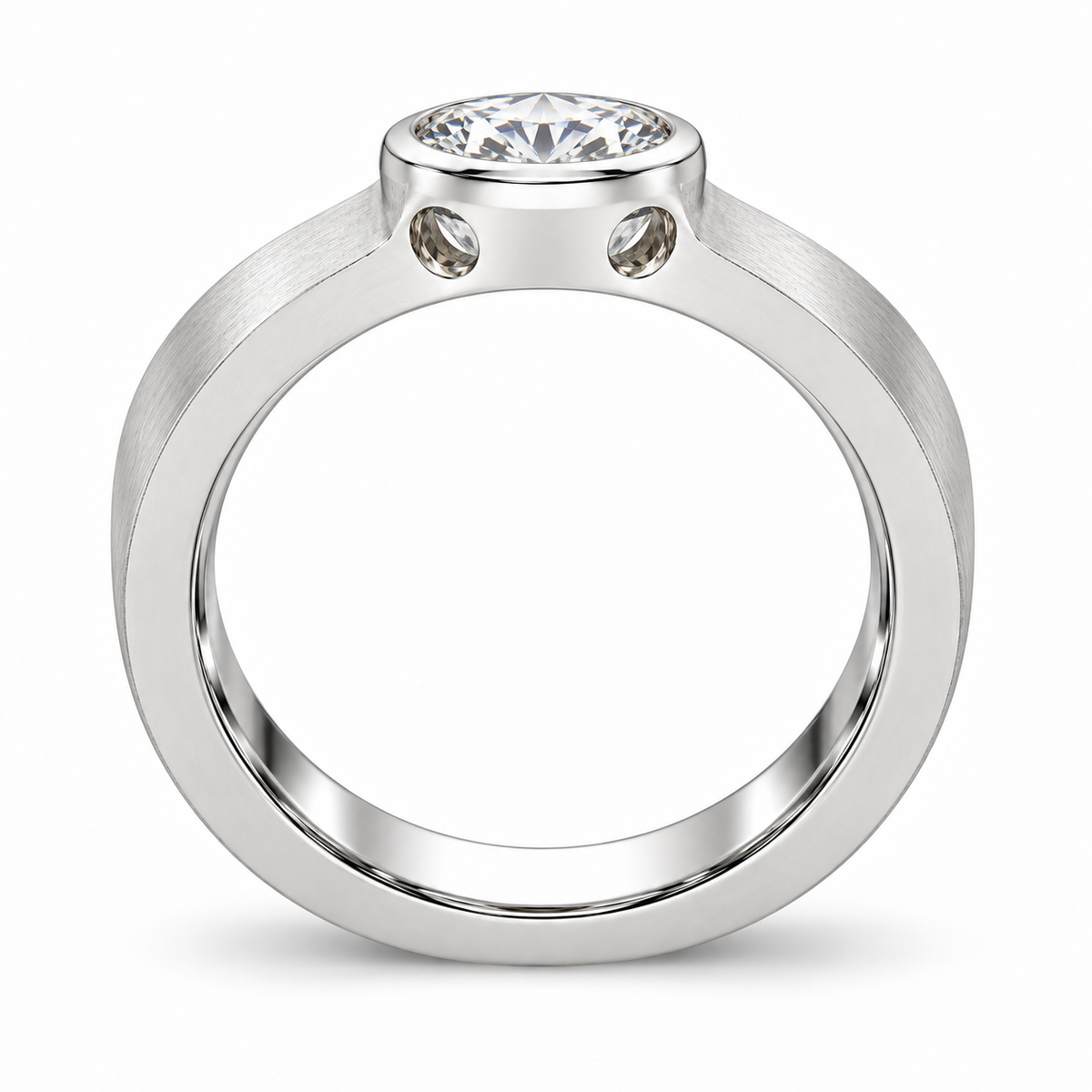 [metal:white-gold] Stellan Round Aperture Setting — top — Original setting design illustration [catalog-v4]