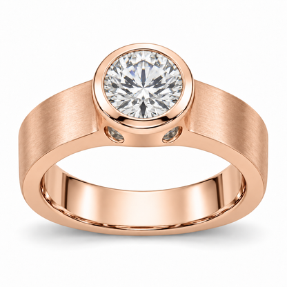 [metal:rose-gold] Stellan Round Aperture Setting — front — Original setting design illustration [catalog-v4]