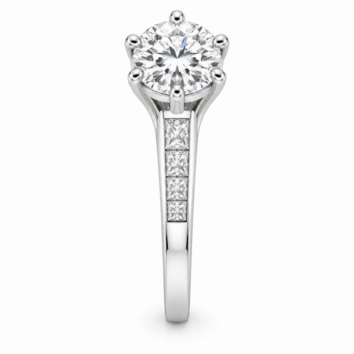 [metal:white-gold] Tavira Tapered-Channel Setting — side-profile — Original setting design illustration [catalog-v4]