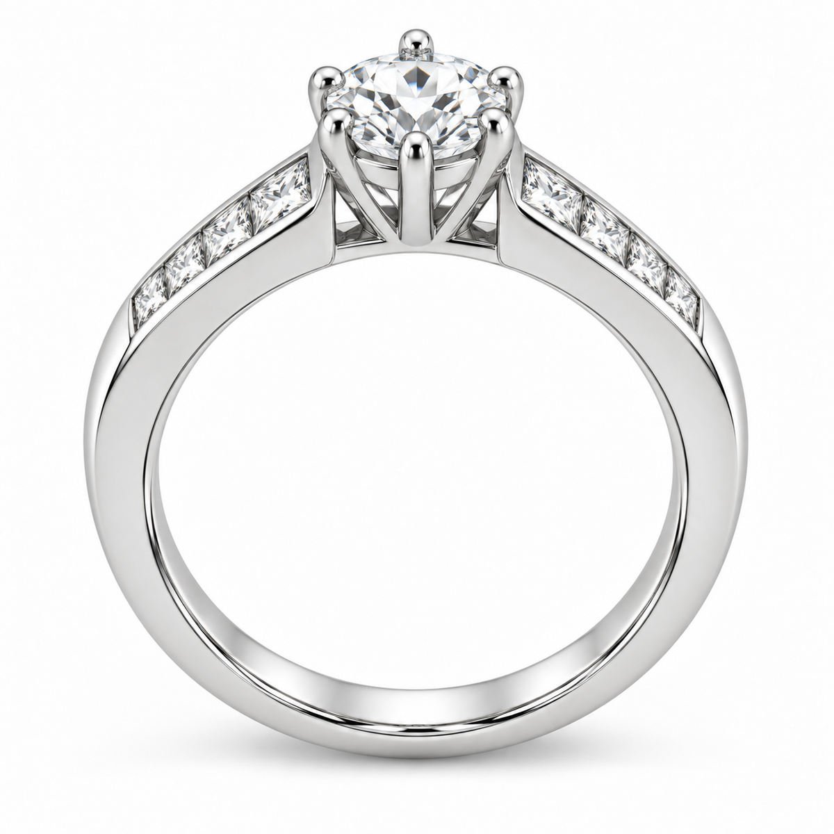 [metal:white-gold] Tavira Tapered-Channel Setting — top — Original setting design illustration [catalog-v4]