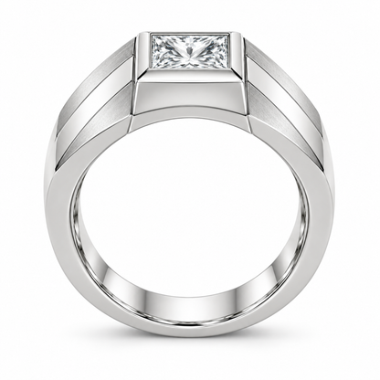 [metal:white-gold] Theron Faceted Solitaire Setting — top — Original setting design illustration [catalog-v4]