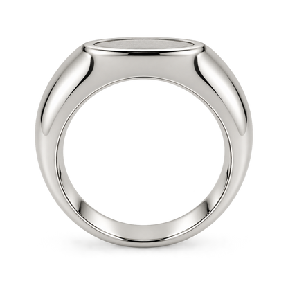 [metal:white-gold] Theron Recessed Oval Signet Ring — top — Theron Recessed Oval Signet Ring top design illustration [catalog-v4]