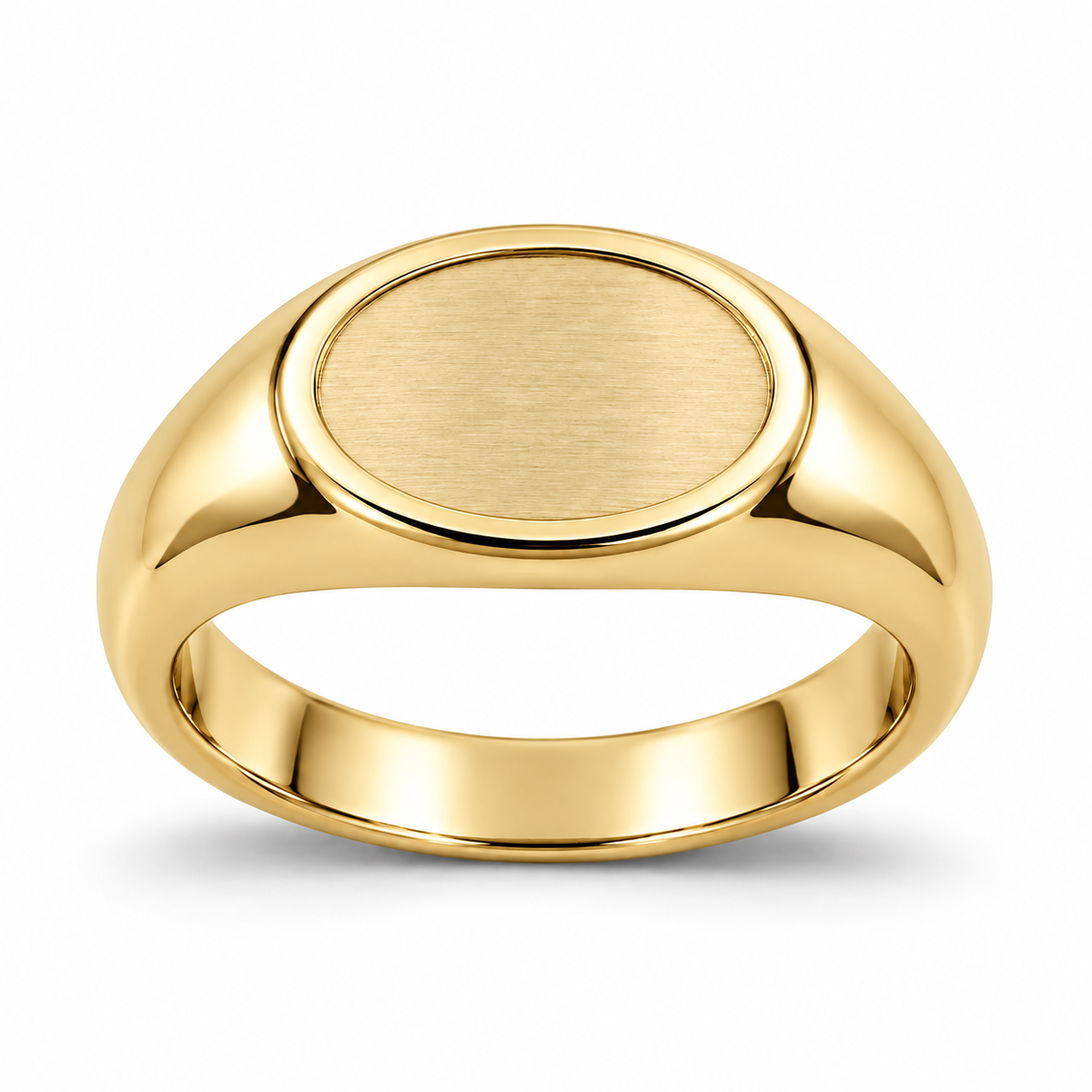 [metal:yellow-gold] Theron Recessed Oval Signet Ring — front — Theron Recessed Oval Signet Ring front design illustration [catalog-v4]
