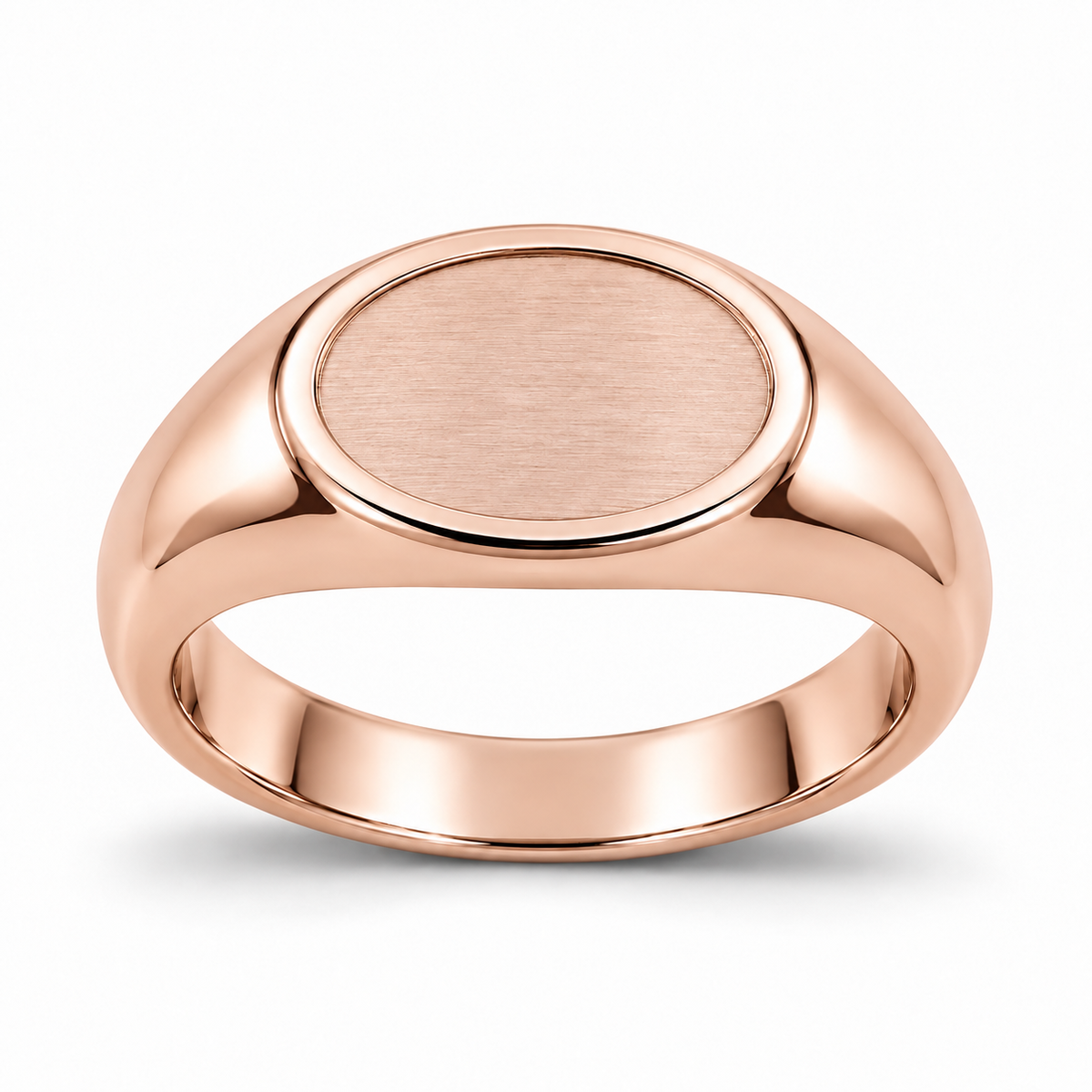 [metal:rose-gold] Theron Recessed Oval Signet Ring — front — Theron Recessed Oval Signet Ring front design illustration [catalog-v4]