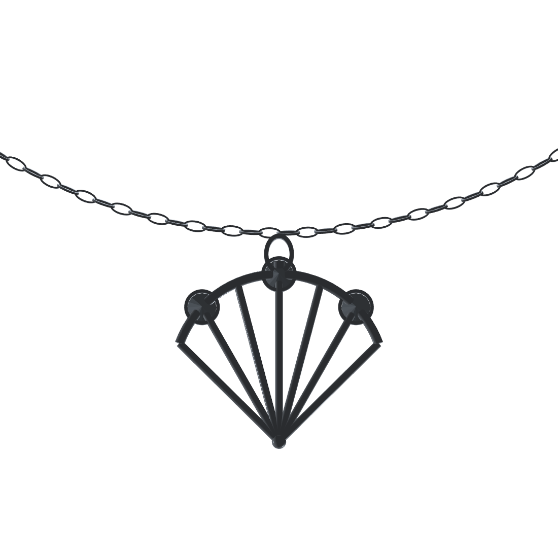 [metal:white-gold] pj vaelisse fanlight necklace — back CAD view — illustrative design [catalog-v4]