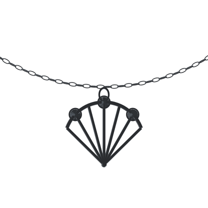 [metal:white-gold] pj vaelisse fanlight necklace — back CAD view — illustrative design [catalog-v4]
