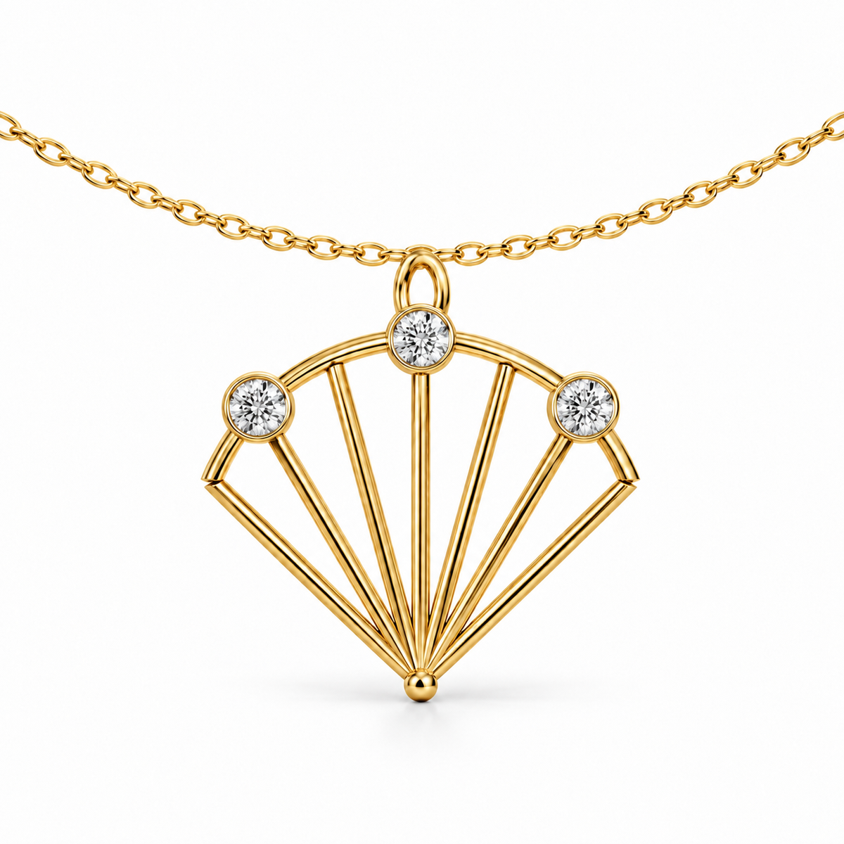 [metal:yellow-gold] Vaelisse Fanlight Pendant — 04-yellow-gold — illustrative design [catalog-v4]; any chain shown is an optional styling accessory