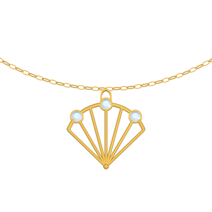 [metal:yellow-gold] pj vaelisse fanlight necklace — yellow CAD view — illustrative design [catalog-v4]