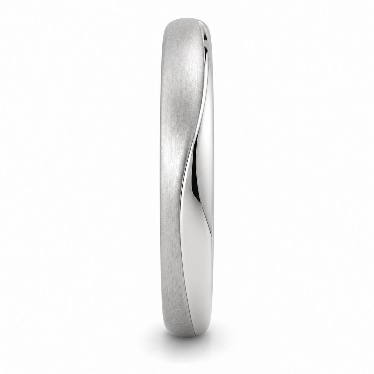[metal:white-gold] Vaelisse Satin Fold Band — edge-profile — Same design shown edge profile [catalog-v4]