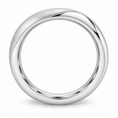 [metal:white-gold] Vaelisse Satin Fold Band — circular — Same design shown circular [catalog-v4]