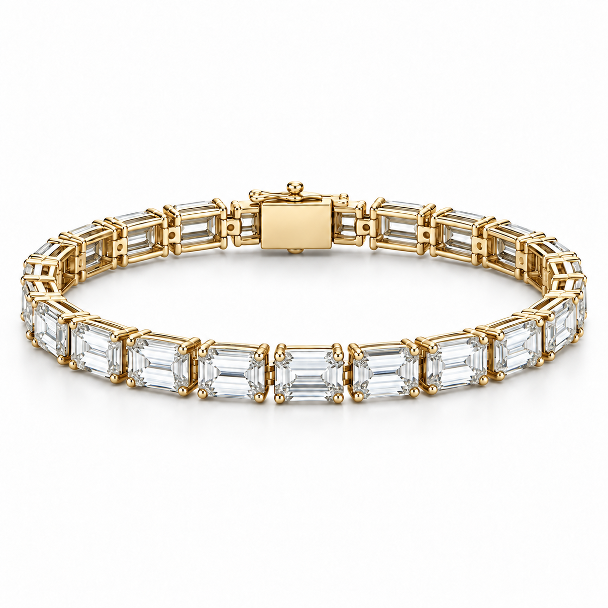 [metal:yellow-gold] Valentina Emerald-Cut Bracelet — front — Yellow gold colour preview [catalog-v4]