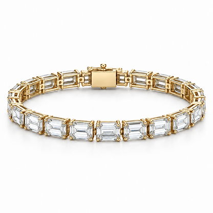 [metal:yellow-gold] Valentina Emerald-Cut Bracelet — front — Yellow gold colour preview [catalog-v4]