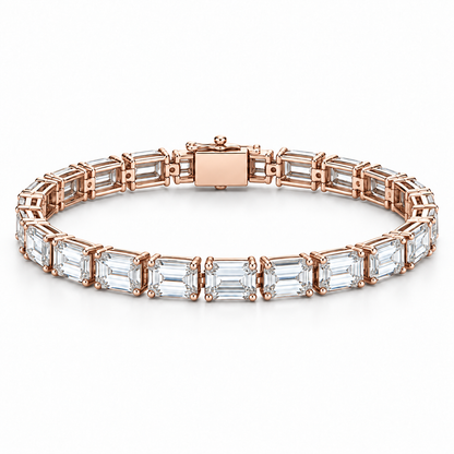 [metal:rose-gold] Valentina Emerald-Cut Bracelet — front — Rose gold colour preview [catalog-v4]