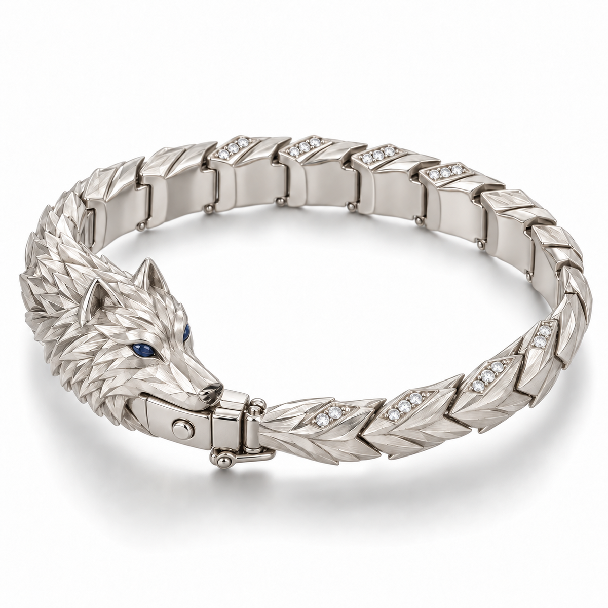 Varg Wolf Bracelet — hero — [metal:white-gold]