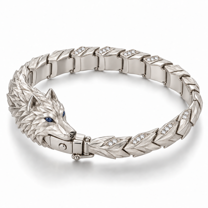 Varg Wolf Bracelet — hero — [metal:white-gold]